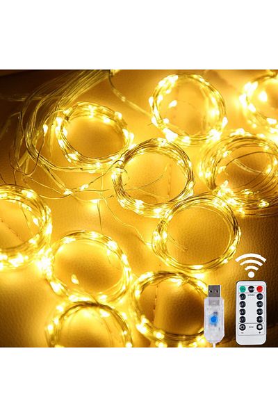 Choice 3Mx2M 200LEDS Warm Light LED Curtain String Lights Christmas Garland Decor Fairy Light 8 Modes USB R