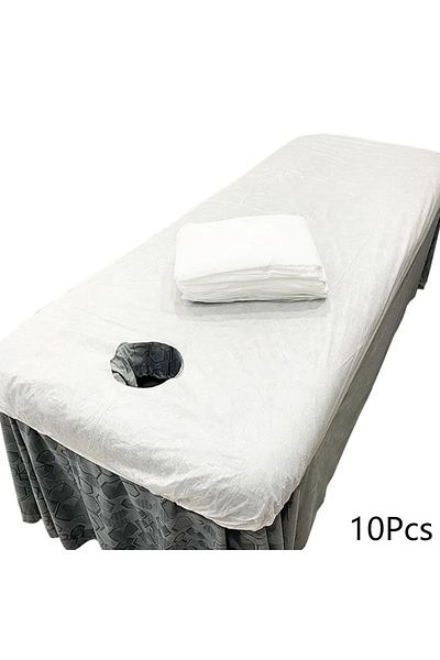 Choice white 10pcs Disposable Bed Cover For Beauty Salon Open Hole Spa Massage Soft Bed Sheets Non-woven Fa
