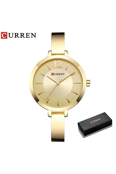 Curren gold box CURREN Fashion Gold Women Watches Stainless Steel Ultra Thin Quartz Watch Woman Romantic Cl