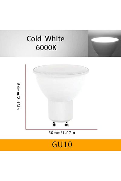 Choice 9w 6 pcs Cold White 6PCS LED Spotlight Bulb 220V 3W 6W 9W 12W GU10 180 Degree Beam Angle LED Light L