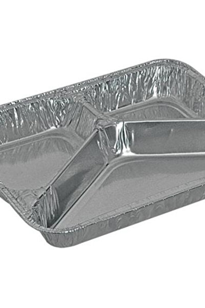 Ta-Fu Global 326L - 3 Compartment Aluminum Container 100Pcs