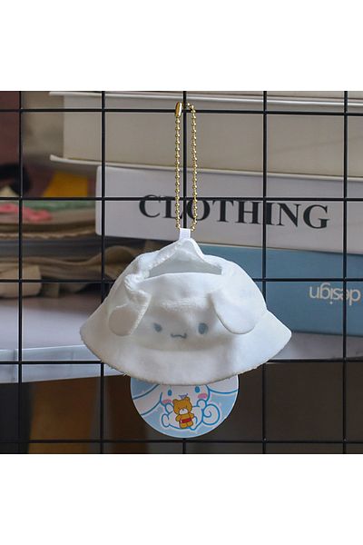 Miniso 1pcs Cinnamoroll New Labubu Decorative Hat Keyring Kawaii Doll Bucket Hat Pendant Labubu Cap Orname