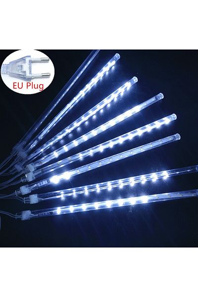 Choice EU Plug 30cm-8Tubes White EU Plug LED Meteor Shower Light 30/50cm Holiday String Lights Fairy Garden