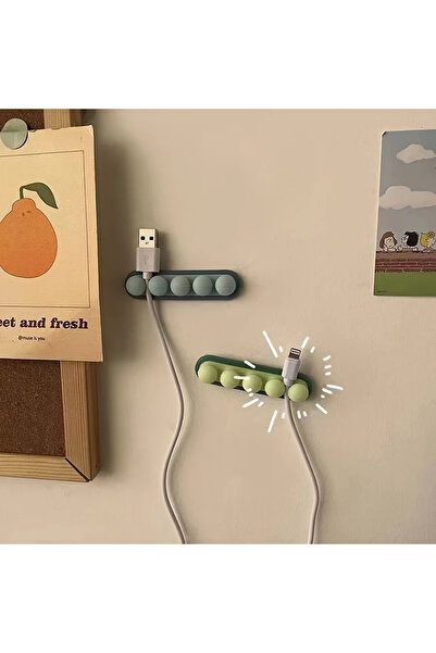 Choice مشبك إدارة كابلات السيليكون الأخضر للطاولة وطاولة السرير منظم الأسلاك ...