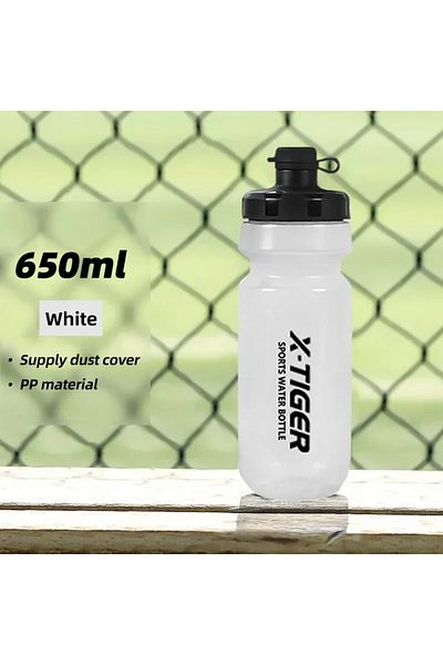 Choice WHITE X-TIGER MTB Road Cycling Water Bottle 650ML Leak-proof Bicycle Squeeze Water Bottle for Long-d
