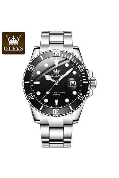 Choice No Silver black OLEVS Top Original Men Quartz Watch Green Waterproof Watch for Men Stainless Steel Q