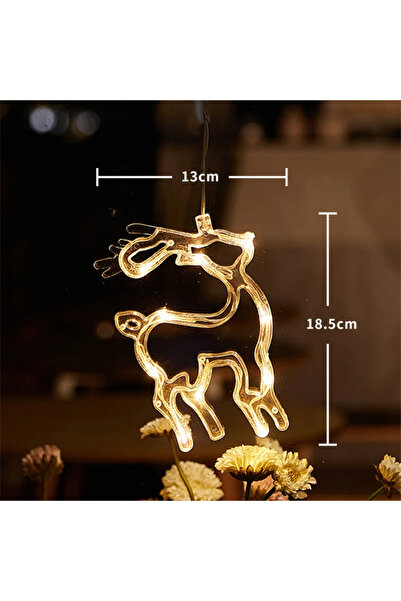 Choice زينة نافذة معلقة على شكل ندفة ثلجية من سانتا كلوز على شكل أيل عيد المي...