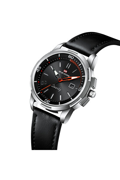 Choice ساعة 2811-Y VA VA VOOM العسكرية المصنوعة من الجلد باللون الأسود مع مين...