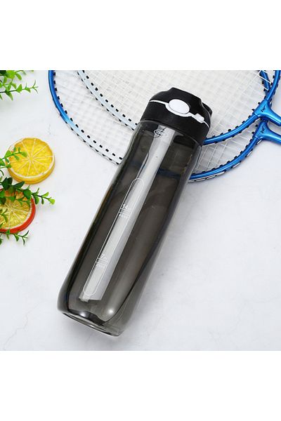 Choice black 750ml Sports Water Bottle with straw For Camping Hiking Outdoor Plastic Transparent BPA Free B
