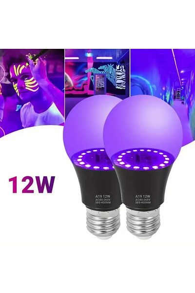 Choice 12W 2 pcs AC 85-265V 12W UV Purple LED Light Bulb AC 85-265V PurpleTransparent Cover Hotel Party Gho