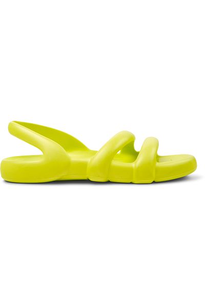 CAMPER Men's Summer Yellow Sandals, Hook And Loop Lightweight Soft Sole Comfort Kobarah Flat