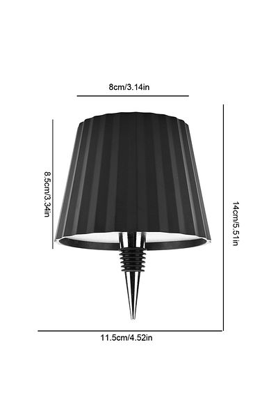 Shunmaii Black C Wine Bottle LED Wireless Table Lamp 3-color Infinitely Dimmable USB Rechargeable Dining Tabl