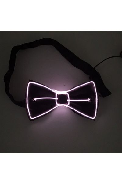 Choice white Men Glowing Bow Tie EL Wire Neon LED Luminous Party Haloween Christmas Luminous Light Up Decor