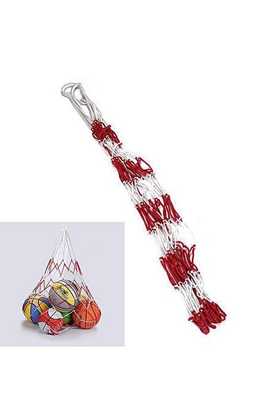 Choice Red white Portable Carry Net Bag Balls Volleyball Outdoor Durable Standard Nylon Thread Soccer Baske