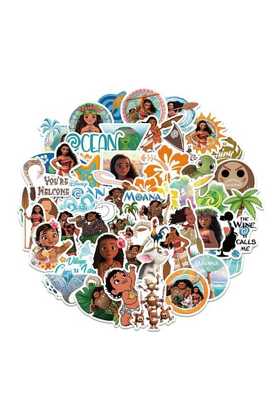 Miniso 50pcs sticker Moana 2 Party Favor Birthday Party Gift Stickers Silicone Bracelet Cake Topper Goody B