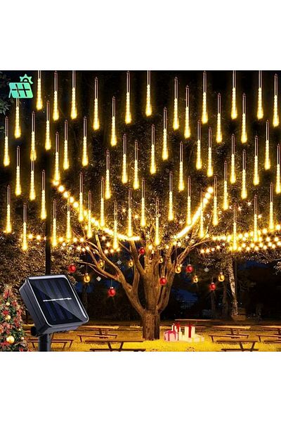 Choice Warm White 1pc Solar 30cm Meteor Rain String Lights Meteor Shower 8 Tubes 192LEDs,Waterproof Falling