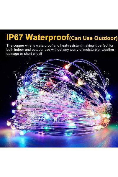 Choice 12M-100LED RGB Outdoor Waterproof LED Solar Copper Wire Light String for Courtyard Christmas Festiv
