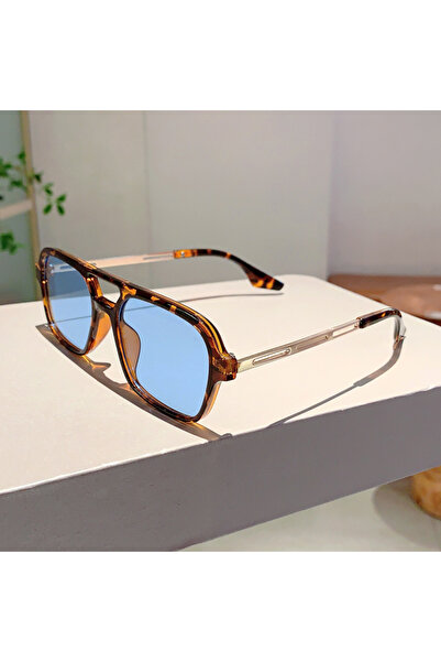 Choice كما هو موضح في الصورة 1131c11-leopardblue نظارات شمسية نسائية رمادية عصرية مربعة أنيقة للشمس للسفر