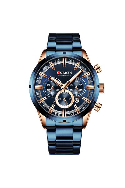 Curren Rose Gold Blue CURREN Men Watch Top Brand Luxury Sports Quartz Mens Watches Full Steel Waterproof Ch