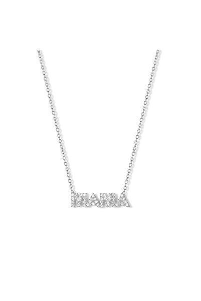 Joy of Jade Mia - Anne Yazılı Kolye, 18 Ayar Rodyum Kaplama