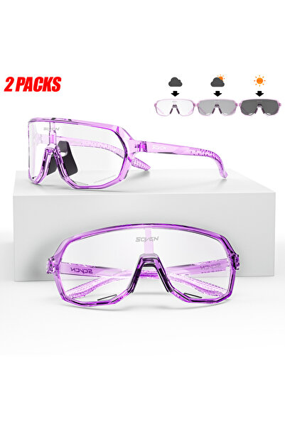Choice 2 Packs DZ-S63-PH-1414 SCVCN Men Women Sport Cycling Glasses Outdoor P...