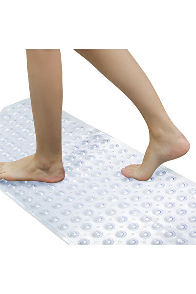 Choice سجادة حمام شفافة مضادة للانزلاق من مادة البولي فينيل كلوريد مقاس 78 × ...