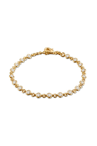 Joy of Jade Madison Taşlı Zincir Bileklik, 18 Ayar Altın Kaplama (925 Ayar Gü...
