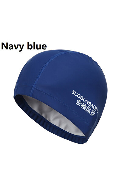 Choice قبعة سباحة من قماش البولي يوريثين المقاوم للماء باللون الأزرق الداكن، ...