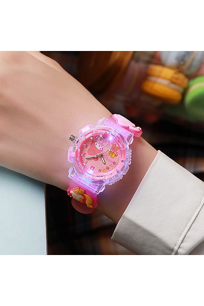 Miniso mymelody Kawaii Sanrio 3D Pattern Watch Kuromi Luminous Watch Cinnamoroll Melody Children's Wrist Wa