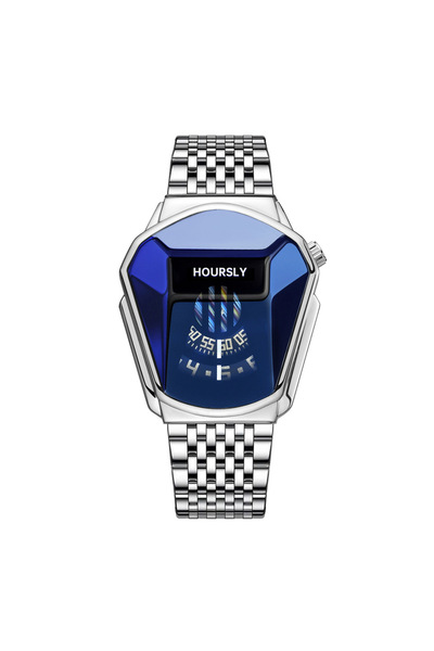 Choice ساعة رجالية فضية مقاومة للماء بتصميم دراجة نارية جديدة