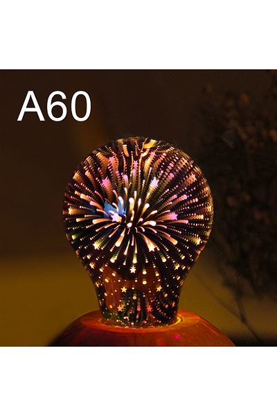 Choice A60 3D Fireworks Effect Vintage LED Incandescent Bulbs Retro Edison Lamp E27 AC110V-220V Holiday Dec