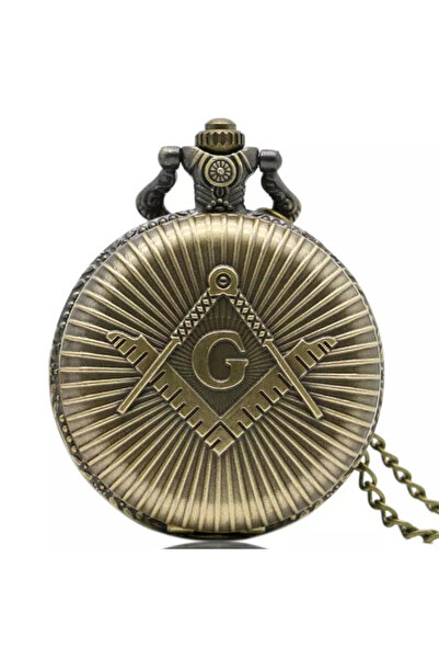 Choice قلادة ساعة جيب من سبيكة برونزية من الكوارتز بموضوع ماسوني مشترك مع قلا...