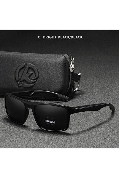 Choice C1 Bright Black KDEAM Rectangular Ultra Light Sports Sunglasses Men Po...