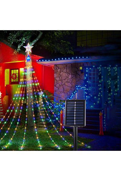 Choice 3m Multicolor Christmas Pentagram Waterproof String Light Solar Outdoor Festivals Decorations 3m/2m