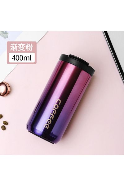 choice2 Stainless Steel gradient 400ML Stainless Steel Coffee Thermos Bottle Thermal Mug Leakproof Car Vacuu