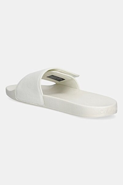 Calvin Klein Erkek Rahat ve Düz Taban Yapışkan Kapatmalı Beyaz Terlik HM0HM01749-YAL