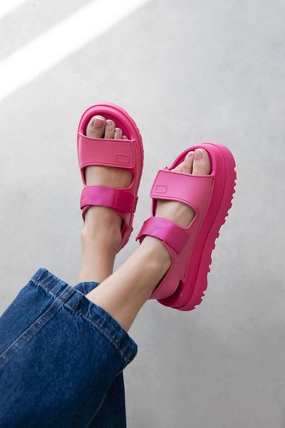 STRASWANS Zenya Women's Velcro Detail Sandals Fuchsia
