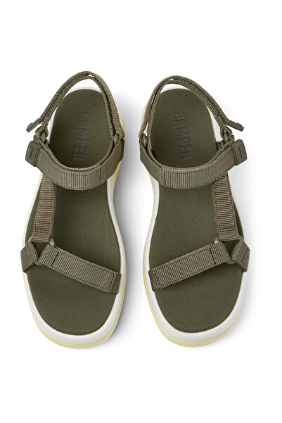 CAMPER Women's Green Athletic-Style Hook And Loop Casual Sandals - Lightweight Pelotas Flota Up