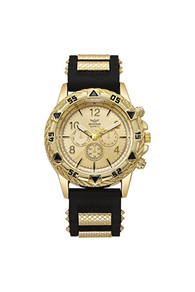 Choice ساعة يد رجالية رياضية أنيقة من السيليكون باللون الذهبي