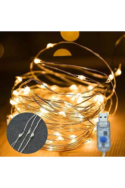 Choice 10M Warm White 5M/10M/20M USB LED String Lights Copper Silver Wire Garland Light Waterproof Fairy Li