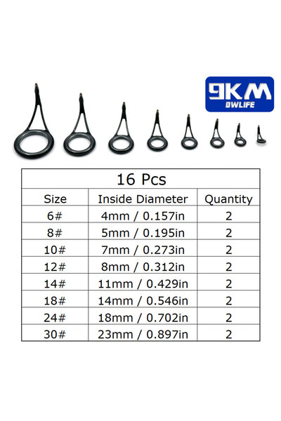 Choice 16pcs Size (6-30) 8~105Pcs Spinning Fishing Rod Guide Telescopic Rod R...