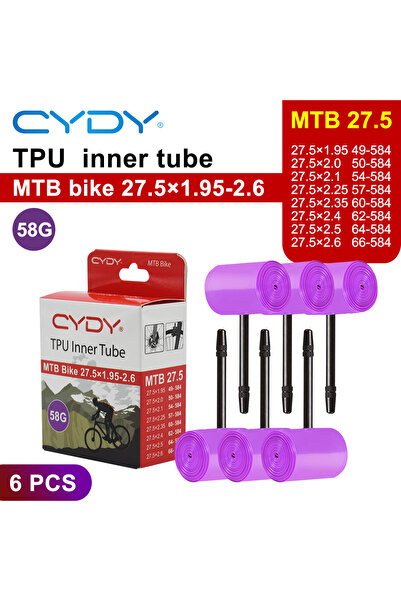 Choice 27.5x1.95-2.6 6 قطع CYDY TPU أنبوب داخلي للدراجة الجبلية كاميرا 29 26 ...