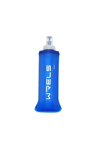 Choice dark blue-250ml 1pc150ml/250ml/500ml Outdoor Collapsible Silicone Bite Size Water Bottle Running Cam
