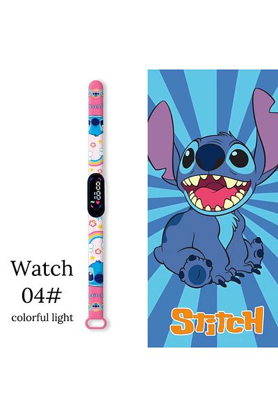 Miniso New Light SDZ 04 Disney Cartoon Stitch Children Watches Girls Fashion Bracelet LED Women Watch Kids
