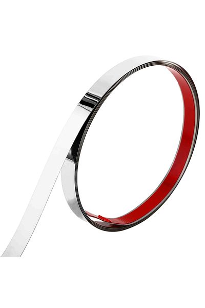 Choice 1cm Silver 5m Mirror Self-adhesive Flat Decorative Lines Strip Stainless Steel Gold Wall Sticker Bac