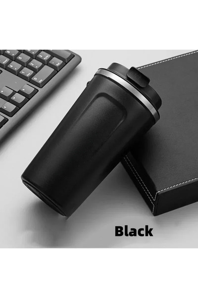 Choice كوب قهوة للسفر من الفولاذ المقاوم للصدأ سعة 510 مل، أسود، 380/510 مل، ...