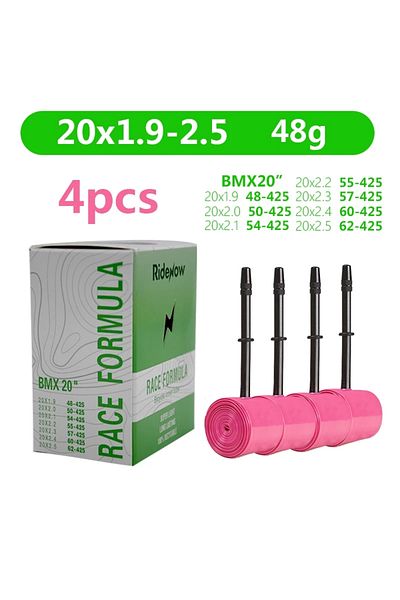 Choice 1.9-2.5" 48g 425 FV 4PC Ultralight RideNow TPU Inner Tube 20" inch 425 BMX Bicycle 20x1.9 2.0 2.1 2.