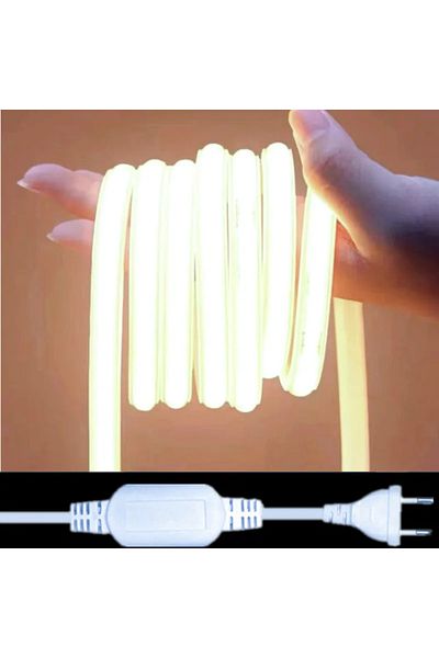 Choice 30 M 4000K-Neutral white COB LED Strip 220V Switch/Dimmable Power EU Plug 288LEDs/m 3000k 6000k RA90