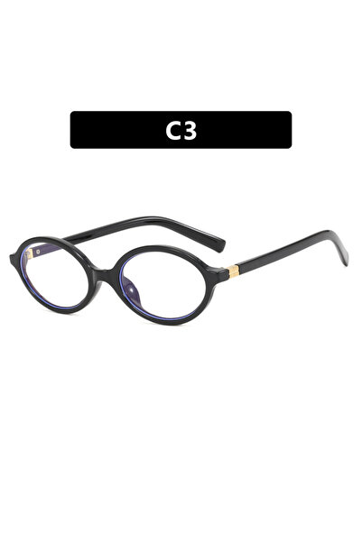 Choice1 AS black clear Vintage Oval Sunglasses NEW Women Luxury Brand Designer Small Oval Anti Blue Light Gl