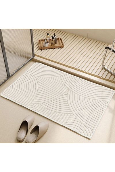 Choice 50X80CM(1.6X2.6FT XM-SJR-96 VIAKAMA Geometric Minimalist Bathroom Light and Comfortable Floor Mats B
